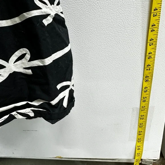 Umgee Sz Small Midi Dress Black White Bow Print Cotton Tiered Coquette Parisian - Picture 5 of 6